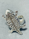 Sensational Native American Navajo Sterling Silver Toad Ring-Nativo Arts