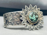 Star Basket Native American Navajo Spiderweb Turquoise Sterling Silver Bracelet Cuff-Nativo Arts