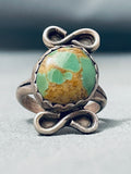 Very Rare Vintage Native American Navajo Royston Turquoise Sterling Silver Infinity Ring