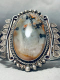 Perfect For Fall Vintage Native American Navajo Petrified Wood Sterling Silver Bracelet-Nativo Arts