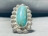 Shells Around Royston Turquoise Vintage Native American Navajo Sterling Silver Ring-Nativo Arts