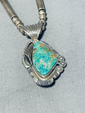 Draper Native American Navajo Family Vintage Native American Navajo Turquoise Sterling Silver Necklace-Nativo Arts