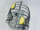 One Of A Kind Vintage Native American Navajo Gaspeite Sterling Silver Bracelet-Nativo Arts