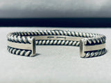 One Of The Best Vintage Native American Navajo Derrick Gordan Damale Turquoise Sterling Bracelet-Nativo Arts