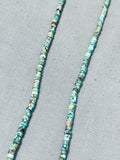 Huge Button Sterling Silver Vintage Native American Navajo Turquoise Cross Necklace-Nativo Arts