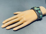 Benny Apachito Vintage Native American Navajo Green Turquoise Sterling Silver Bracelet-Nativo Arts