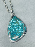 Ithaca Peak Turquoise Mine!! Rare Vintage Native American Navajo Sterling Silver Necklace-Nativo Arts