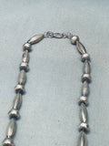 One Of The Biggest Vintage Native American Navajo Turquoise Sterling Silver Cross Necklace-Nativo Arts