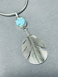 Authentic Be Nebagye (d) Vintage Native American Navajo Turquoise Sterling Silver Necklace-Nativo Arts