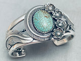 Huge Leaves Vintage Southwest Turquoise Sterling Silver Bracelet-Nativo Arts