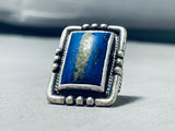 One Of The Best Vintage Native American Navajo Midnight Lapis Sterling Silver Ring-Nativo Arts