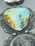 6 Inch Tall!! Native American Navajo Turquoise Sterling Silver Pendant-Nativo Arts