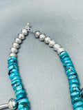 Huge Native American Navajo Turquoise Sterling Silver Coin Squash Blossom Necklace-Nativo Arts