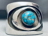 One Of Coolest Vintage Native American Navajo Morenci Turquoise Sterling Silver Bracelet-Nativo Arts