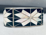 The Best Black And White Vintage Navajo 6 Inch Wrist Sterling Silver Bracelet-Nativo Arts