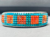 7.5 Inch Wrist One Of Best Vintage Inlay Turquoise Sterling Silver Bracelet-Nativo Arts