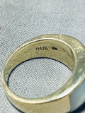 14k Gold Vintage Native American Navajo Size 7 Inlay Ring-Nativo Arts