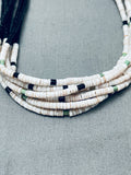 One Of The Best Vintage Santo Domingo White Black Shell Heishi Necklace-Nativo Arts