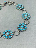 Fabulous Vintage Native American Navajo Sleeping Beauty Turquoise Sterling Silver Link Bracelet-Nativo Arts