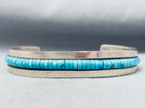 8 Inch Wrist Vintage Navajo Turquoise Heishi Bead Sterling Silver Bracelet-Nativo Arts