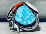 Very Rare Gilbert Turquoise Vintage Native American Navajo Huge Sterling Silver Bracelet-Nativo Arts