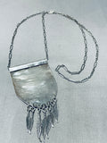 Huge Chief Vintage Native American Navajo Sterling Silver Feather Necklace Wow!!-Nativo Arts