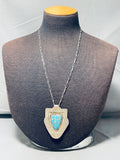 Timmy Yazzie Vintage Native American Navajo Turquoise Sterling Silver Necklace-Nativo Arts