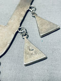 One Of The Most Beautiful Vintage Native American Zuni Dangle Turquoise Sterling Silver Necklace-Nativo Arts