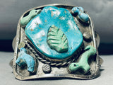 159 Gram Vintage Native American Navajo Animal Fetish Sterling Silver Turquoise Bracelet Old-Nativo Arts