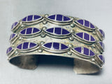 Native American One Of The Finest Vintage Navajo Sugulite Sterling Silver Inlay Bracelet-Nativo Arts