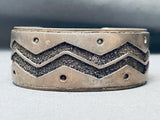 Important Ed Lovato Kewa Santo Domingo Vintage Sterling Silver Bracelet-Nativo Arts