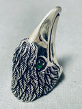 One Of The Most Unique Vintage Native American Navajo Eagle Sterling Silver Feather Ring-Nativo Arts