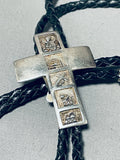 John Family Vintage Native American Navajo Christ Sterling Silver Bolo Tie-Nativo Arts
