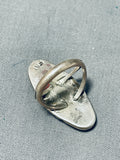 Stunning Vintage Native American Navajo Oval Abalone Sterling Silver Ring-Nativo Arts