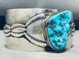 Important Vintage Native American Navajo Turquoise Sterling Silver Bracelet-Nativo Arts