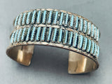 Yazzie Johnson Vintage Native American Navajo Needle Turquoise Sterling Silver Bracelet-Nativo Arts