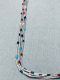 Intricate Vintage Native American Navajo Sterling Silver Heishi Necklace Old-Nativo Arts
