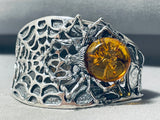 Ancient Tree Sap Spider Sterling Silver Web Bracelet!-Nativo Arts