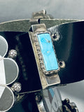 Tom Henry Vintage Native American Navajo Turquoise Inlay Sterling Silver Concho Belt