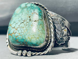 Important Best Vintage Native American Navajo Carico Lake Turquoise Sterling Silver Bracelet-Nativo Arts