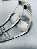 Signed Vintage Native American Navajo Morenci Turquoise Sterling Silver Bracelet-Nativo Arts