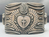 Sacred Heart Vintage Native American Navajo Sterling Silver Bracelet Cuff-Nativo Arts