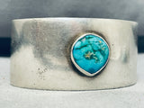 Tremendous Vintage Native American Navajo Carico Lake Turquoise Sterling Silver Cuff-Nativo Arts