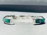 Most Famous Inlay Artist Native American Navajo Wes Willie Sterling Silver Turquoise Bracelet-Nativo Arts