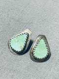 Lustrous Vintage Native American Navajo Royston Turquoise Sterling Silver Earrings-Nativo Arts