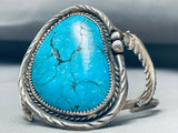 Into The Deep Blue Vintage Native American Navajo Turquoise Sterling Silver Bracelet-Nativo Arts