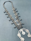 Womens Vintage Native American Navajo Coin Sterling Silver Squash Blossom Necklace-Nativo Arts