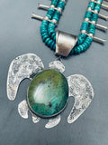 183 Grams Native American Navajo Turtle Sterling Silver Squash Blossom Necklace-Nativo Arts