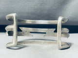 Lightning Bolt!! Vintage Native American Navajo Sterling Silver Bracelet-Nativo Arts