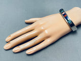 Native American 6.5 Inch Wrist Vintage Boyd Sterling Silver Inlay Bracelet Cuff-Nativo Arts